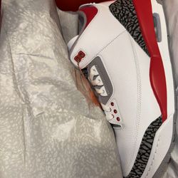 Fire Red Jordan 3s Size 12