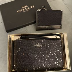 Coach Wristlet Wallet + Mini Skinny ID Case (Brand New)
