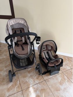 MOVING SALE-MUST GO Evenflo Pivot Modular Travel System with LITEMAX Infant Car Seat