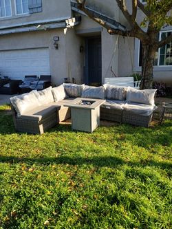 Patio sofa set patio furniture outdoor furniture fire pit propane mix match outdoor patio furniture set 🆕🚎🚚☑️🆕