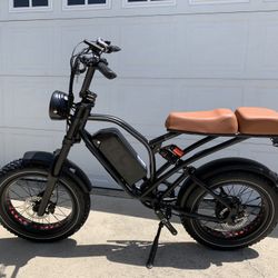 1000 Watt Electric Chopper Style E-Bike, 32mph, Throttle, Pedal Assist, Full Suspension 