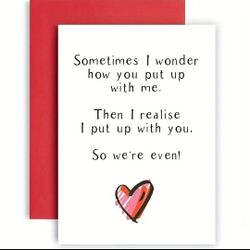 Humorous Anniversary/ Valentine's Day Greeting Card For Significants Other