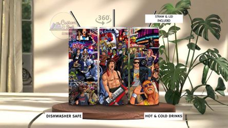 80’s Pop Icons 20 Oz Stainless Steel Tumbler (READ DESCRIPTION)