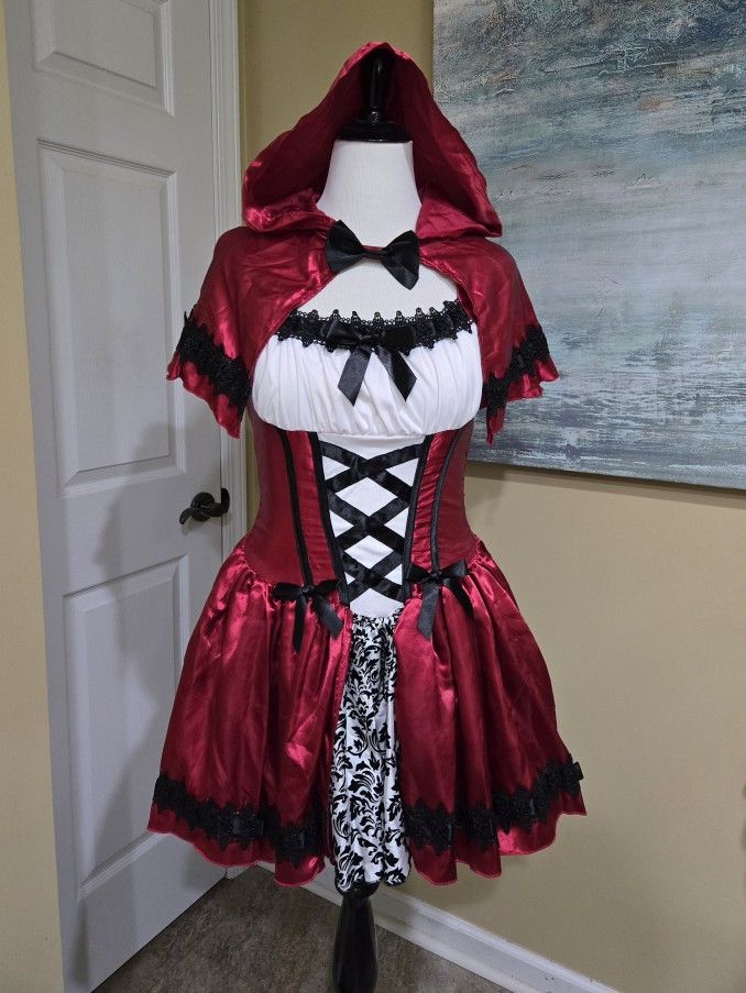 GOTHIC RED RIDING HOOD COSTUME SZ LG