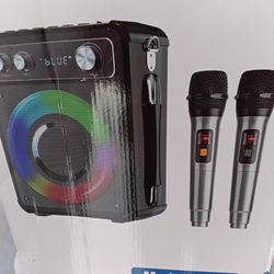 Karaoke Bluetooth LED Two Microphone Machine 