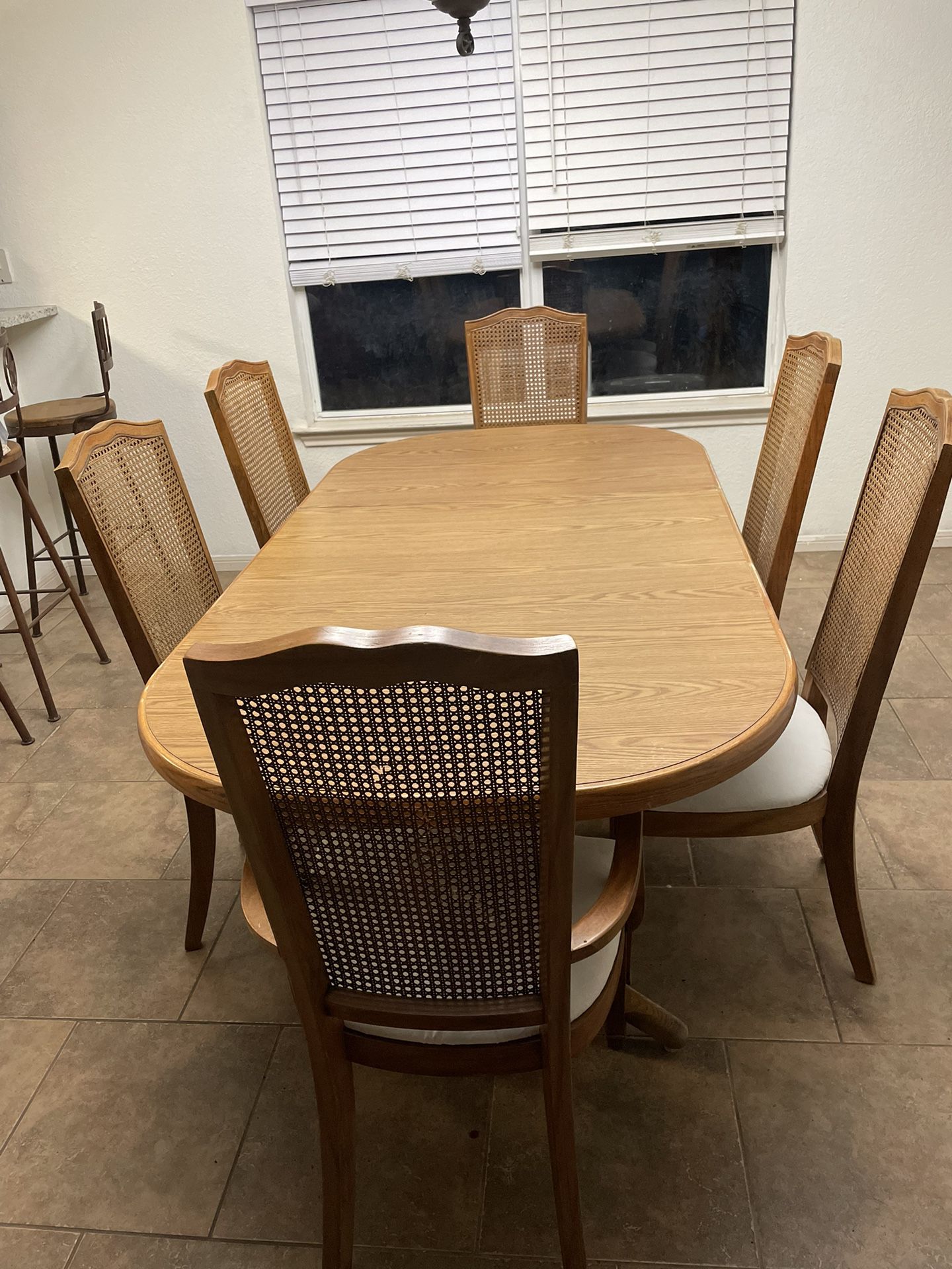 Table And Six Chairs With Leaf
