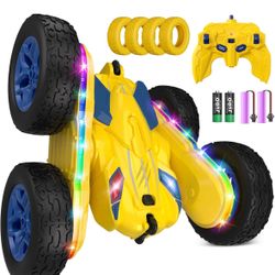 Remote Control Car,Rc Cars with Sides Light Strip and Headlights,Double Sided