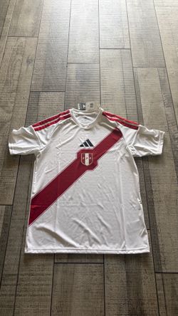adidas Peru Soccer 2026 Home National Team Jersey White Red Size Mens Medium