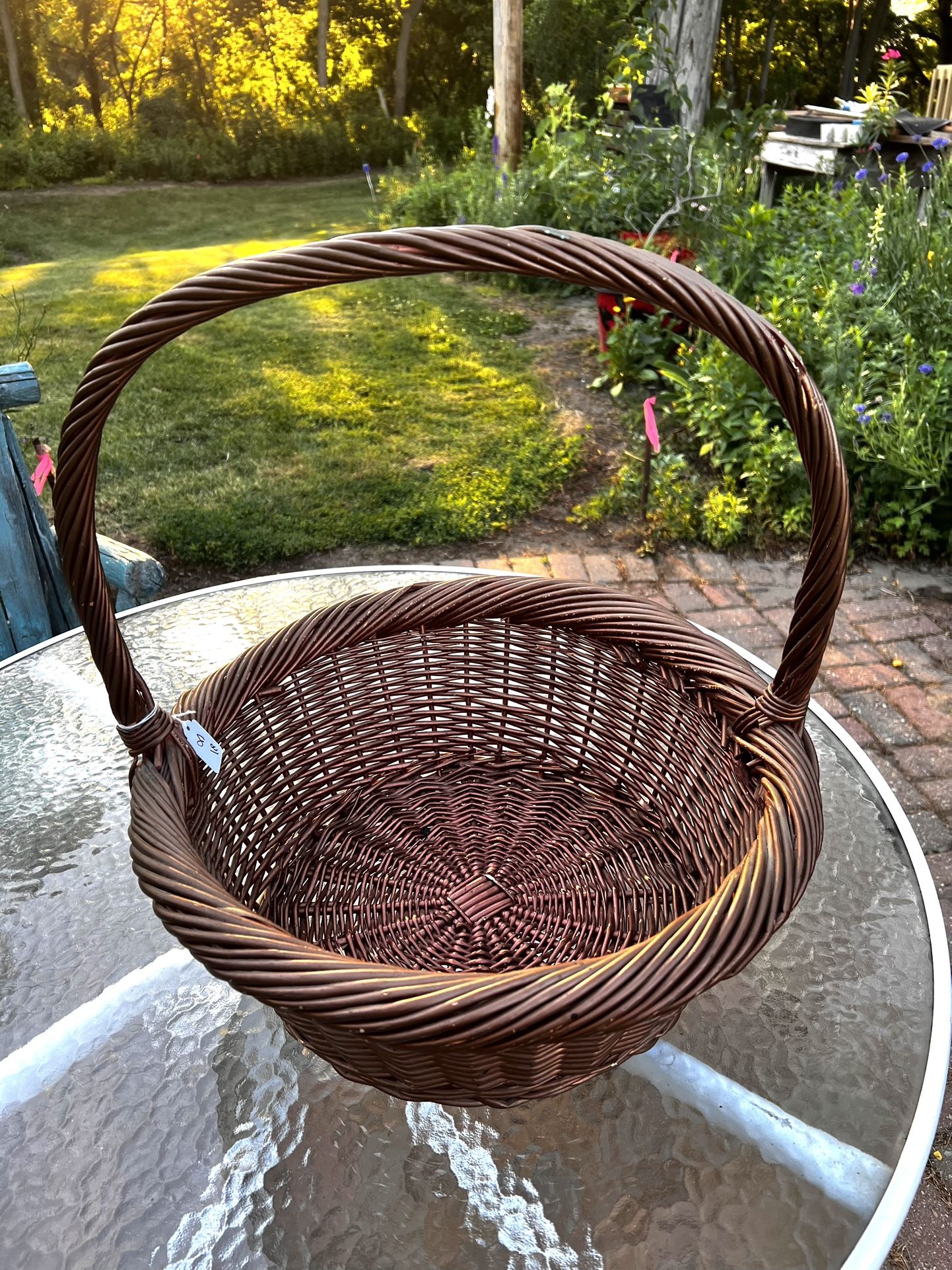 Large sturdy Wicker Basket. 17” by 7”.