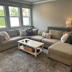 Large 4 Piece Beige / Tan Sectional 
