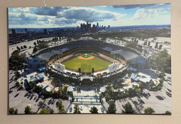 Dodger stadium on a canvas