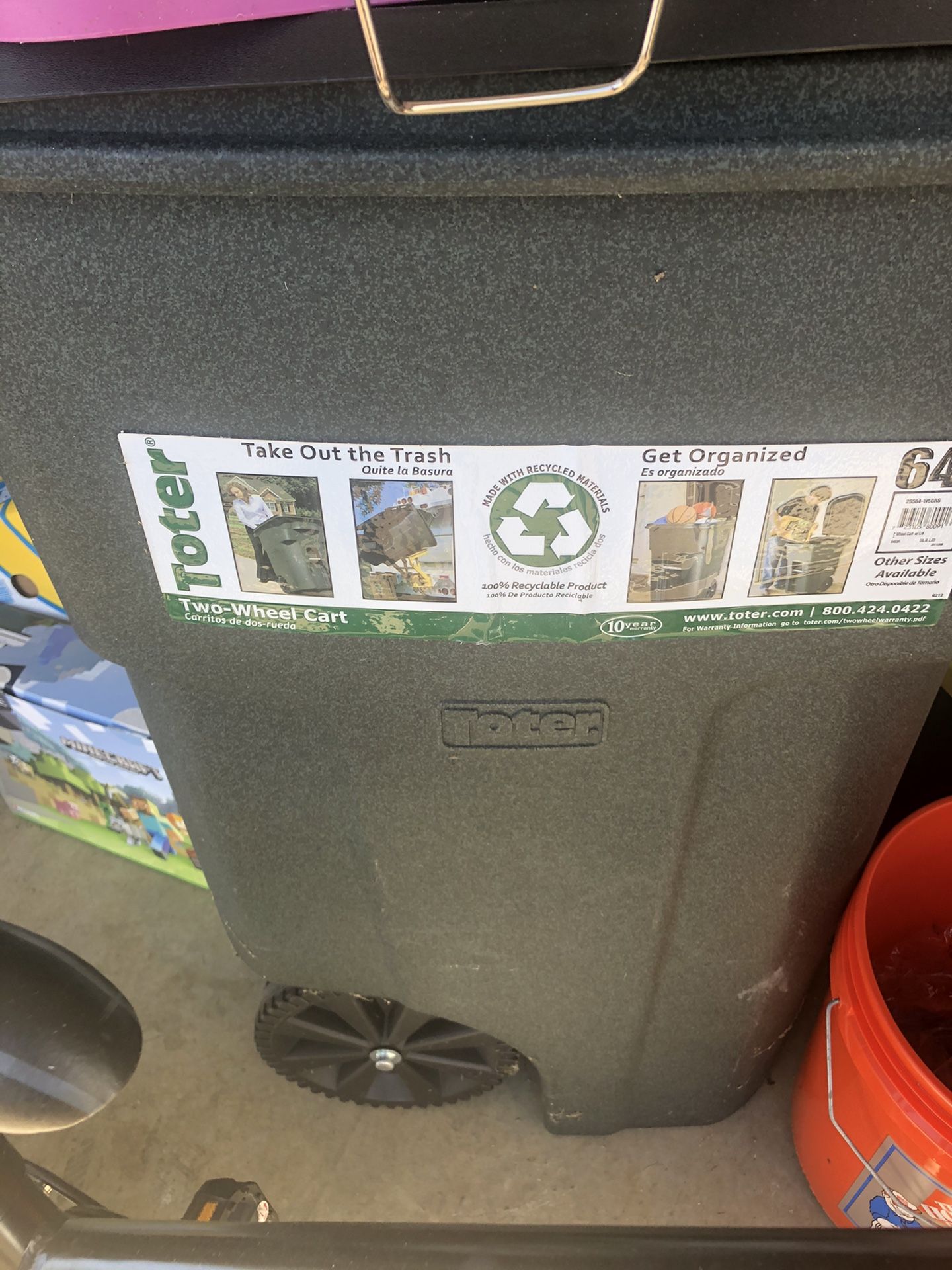 2 bins - 1 is 96 gallon, the other is 64 gallon for sale in great shape
