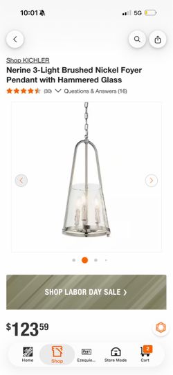 Kichler Nerine 3-Light Brushed Nickel Pendant