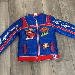 Geared Up for Adventure: The Lightning McQueen Quilted Jacket"​​​​​​​​​​​