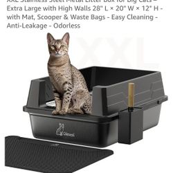 XXL Stainless Steel Metal Litter Box for Big Cats