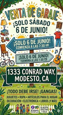 YARD SALE JUNE 6TH EVERYTHING HAS TO GOO