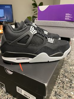 Air Jordan 4 Retro Black Canvas Size 9.5 Men’s