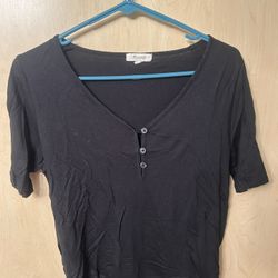 Madewell Black Short Sleeve Henley 