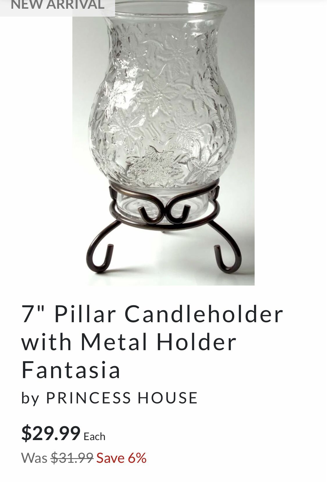 Princess House candle holder