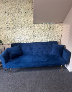 Velvet Blue Sofa