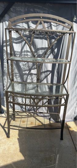 Glass Wrought Iron Wine Rack