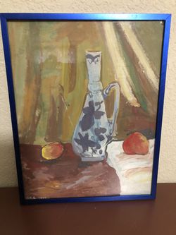 Picture of vase and fruit