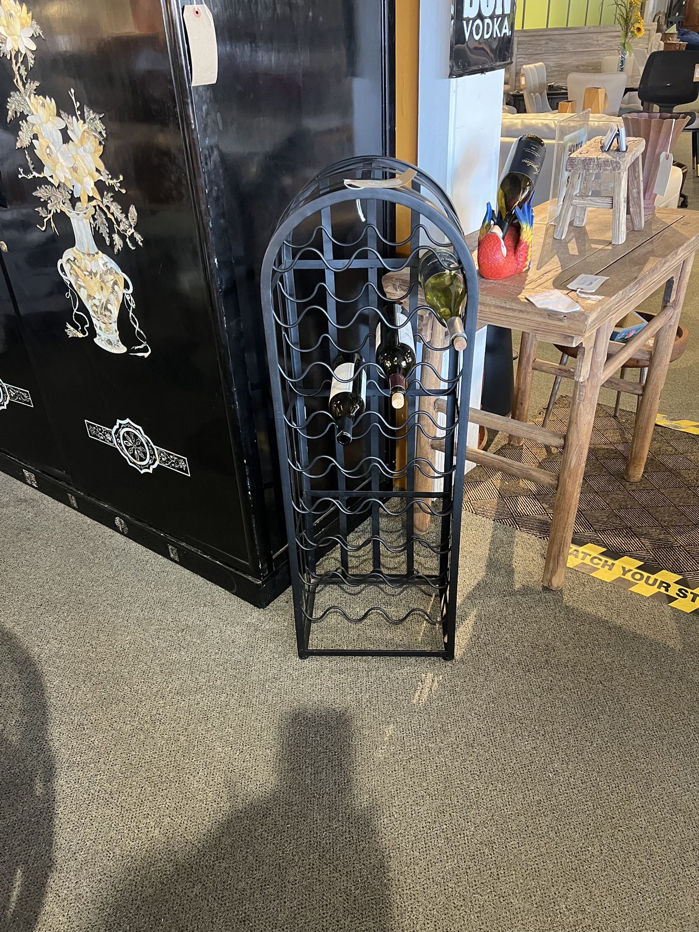 Wine Rack: Black Metal Wine Rack SKU VCX7V7