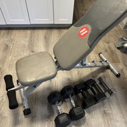 Weight Bench And Dumbbells