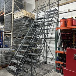 12 & 14 Step Warehouse Rolling Ladders