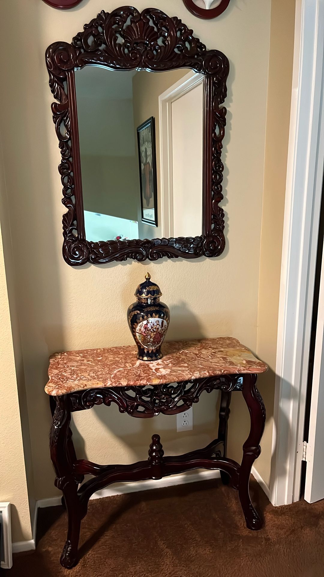 Table And Mirror Set