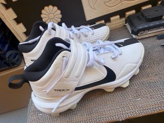 Nike Force Trout 7 Pro MCS Mens Sz 3Y White Black Baseball Cleats CT0828-102