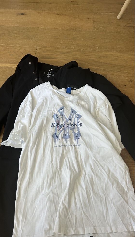 T-shirt + windbreaker