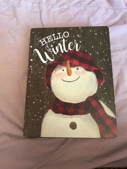 Hello Winter Wooden Sign