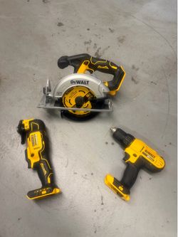 DeWalt 3-Tool set, circular saw 6-1/2”,multi-tool and drill only tool, no Charger and no battery
