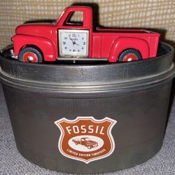 FOSSIL Limited Edition Red Truck Timepiece With Collector Tin