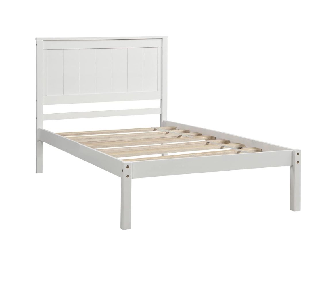 Twin white Bed