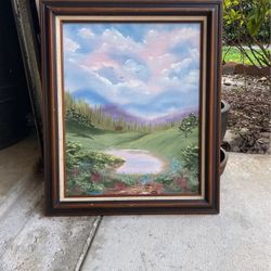 Serene & Colorful Nature Painting On Canvas