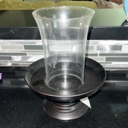 Bronze Metal Glass Tabletop Candle Holder Decor 