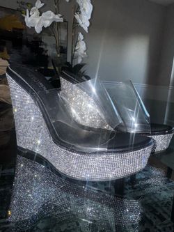 Bling heel wedges