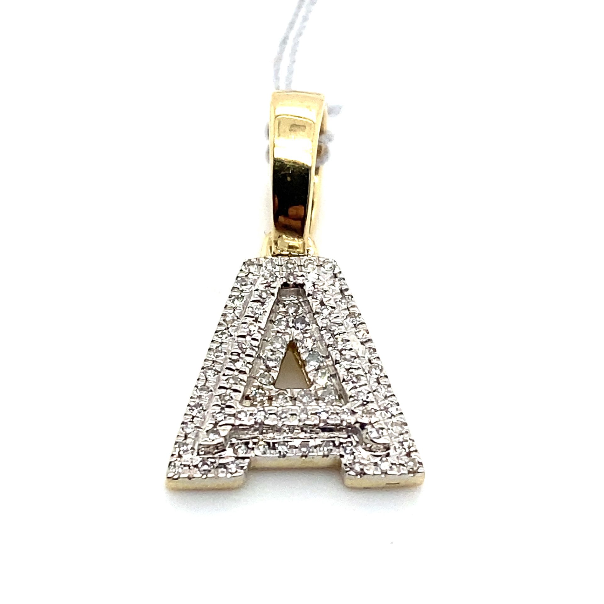 10k Gold Diamond Pendant Letter A  .13ctw 1.7grams 140290 14