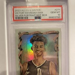 2023 A&G Silver Portrait Hot Box Wembanyama PSA 10 RC