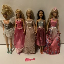 Barbie Princess Dolls, Lot of 5, Items Added