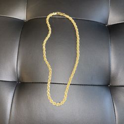 14k Gold Plated Rope Necklace