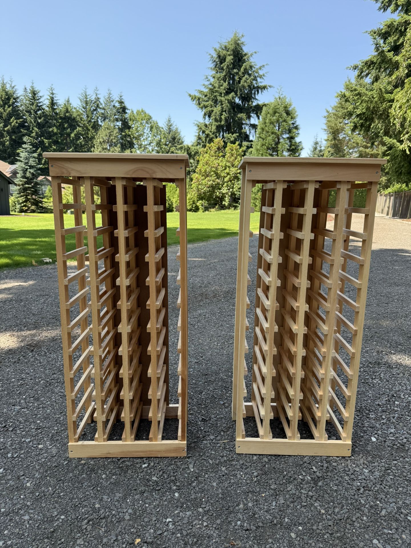 World Market Pine Wood 44 Bottle Wine Rack