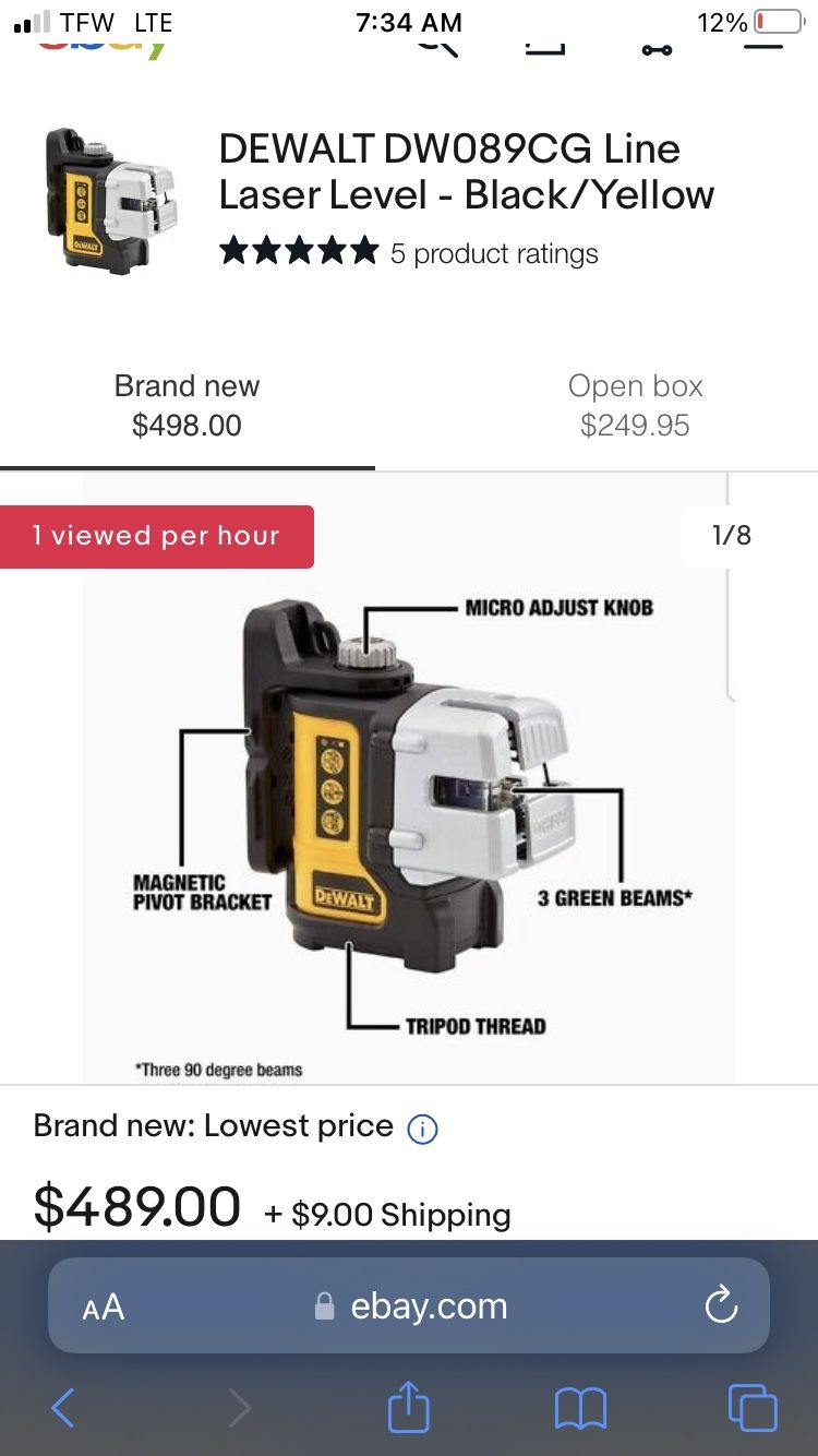 Dewalt three way professional commercial Laser