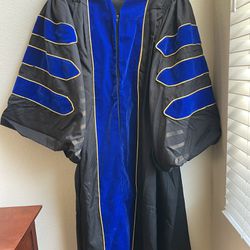 New Doctoral Robe With Gold Piping 85.