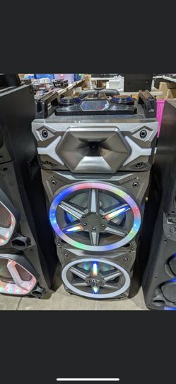 ‼️Party Party Stereo Dual 10” 8000watts Rechargeable Speaker System with Wheels
