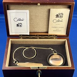 VTG COLIBRI Of Swiss Men's Pocket Watch Date Gold Plated Quartz  w/ Set/ Mechanical
