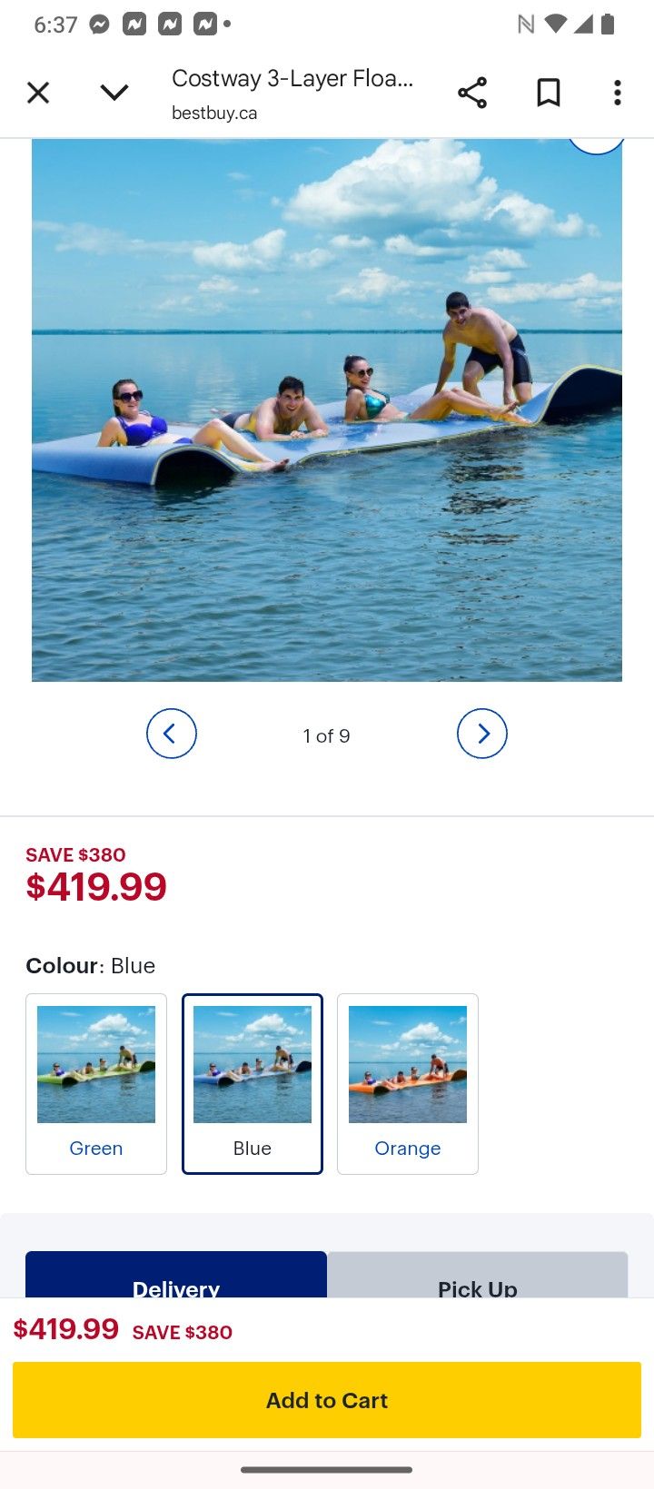 Floating Water Pad Foam Mat Weight Capacity 880 Lb New $180