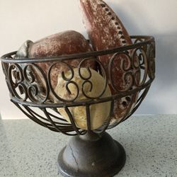 Wrought Iron Basket With Fruit